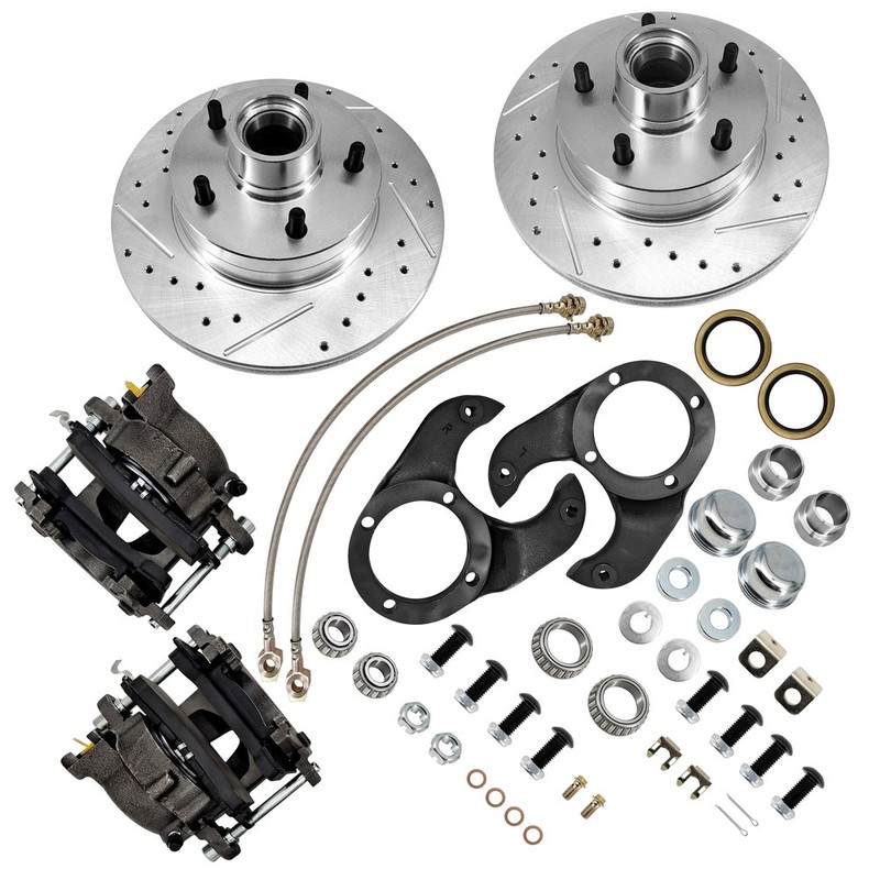 Disc Brake Kit, 5 on 4-3/4 Bolt Pattern, Metric Caliper, for 1937-1948 Spindles gallery