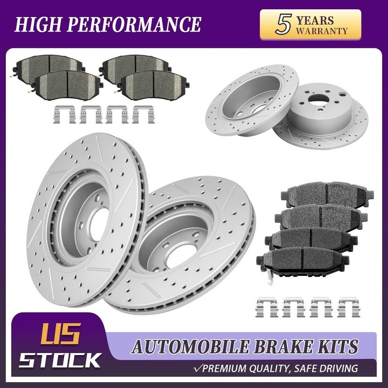 Front & Rear Drilled Rotor Brake Pad For Subaru Xv Crosstrek /Crosstrek Forester