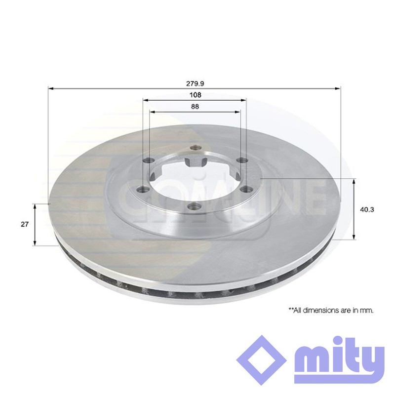 Fits Isuzu D-Max Rodeo 1.9 D 2.5 CRDi 3.0 Brake Disc Front Mity #1