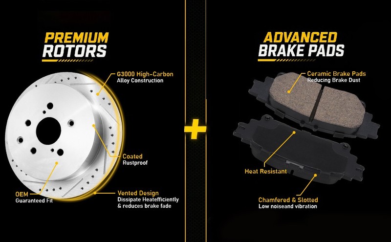 Disc Rotors Low Dust Ceramic Brake Pads Compatible Toyota Lexus RX350 RX450H gallery