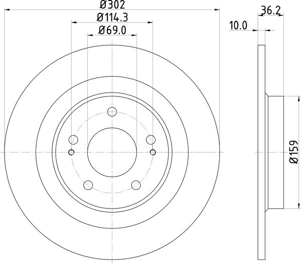 DON 302mm Rear Brake Disc Set Fits Citroen Mitsubishi Peugeot PCD14312