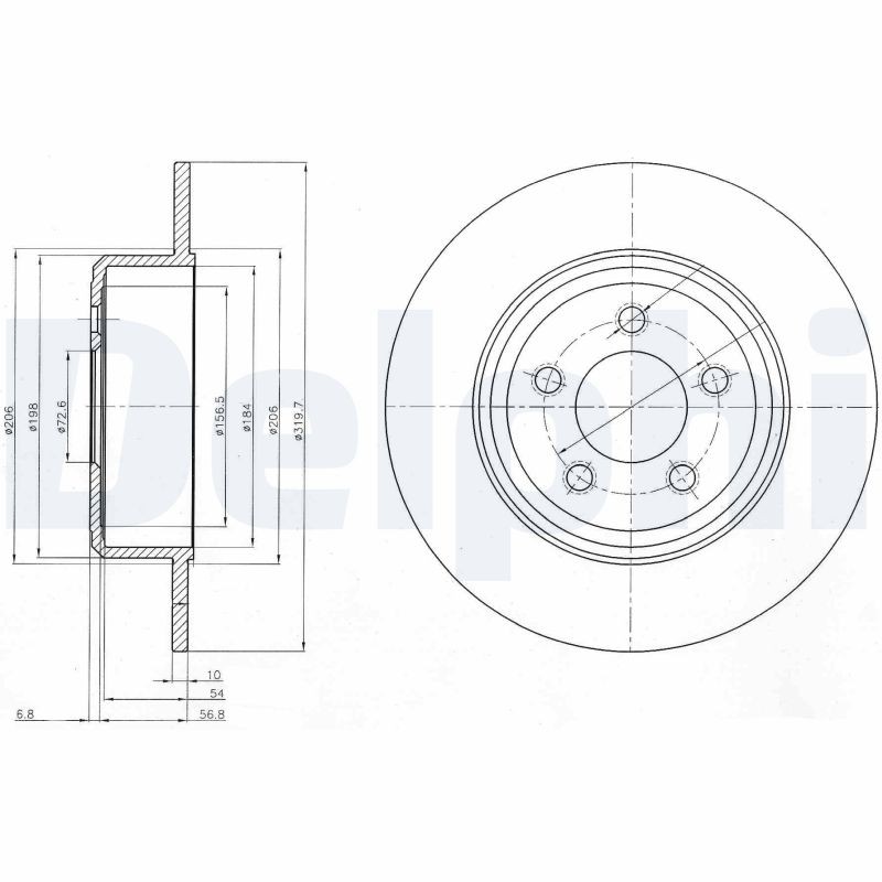 Delphi BG4074 Brake Disc for Chrysler, Lancia