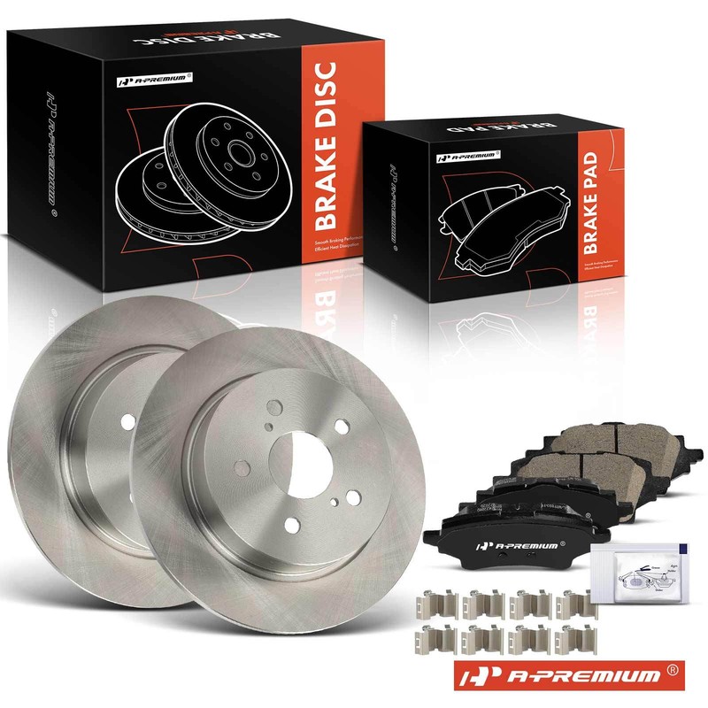 A-Premium Rear Disc Brake Rotors & Ceramic Pads for Toyota C-HR 2019-2022 2.0L