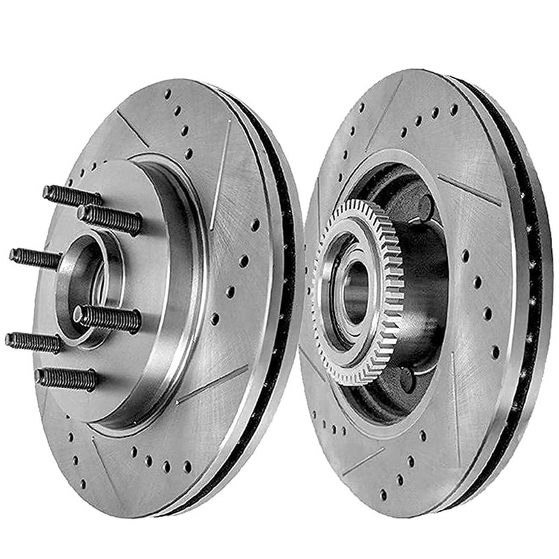 2WD 6LUG Front & Rear DRILLED Rotors 2004-2007 2008 Ford F-150 Mark LT gallery