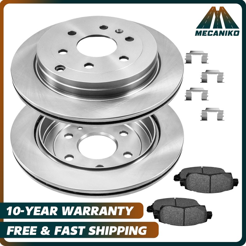 Rear Brake Rotors + Brake Pads for Chevy Traverse Buick Enclave Saturn Outlook