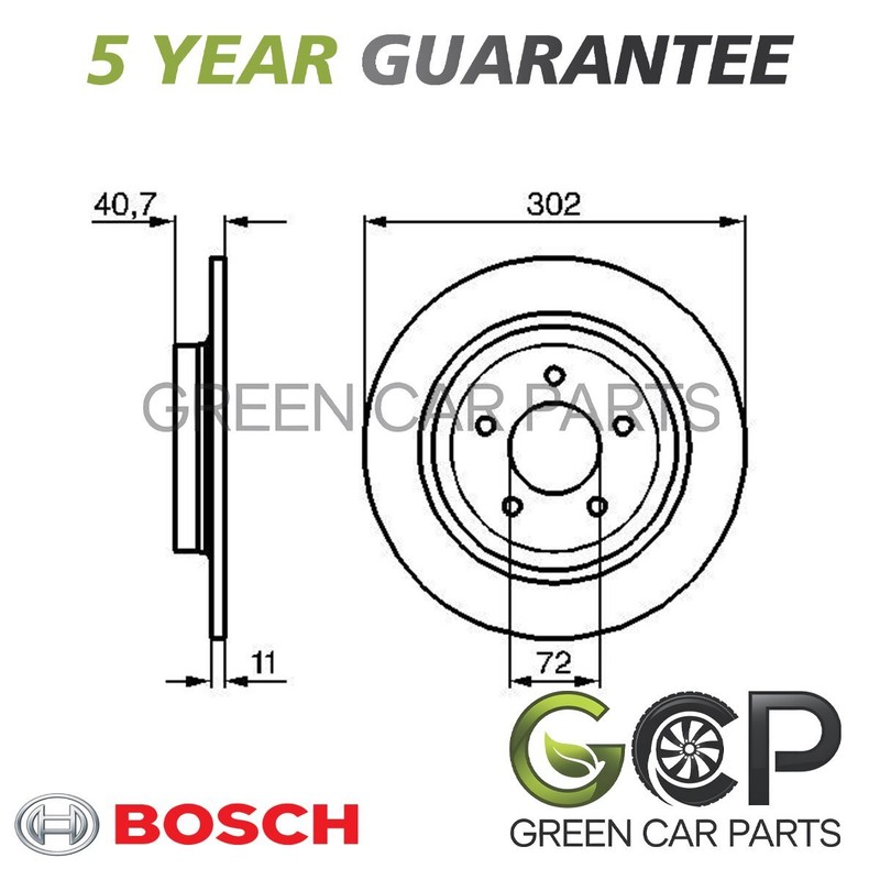 Bosch Rear Brake Disc Fits Mazda 5 2005-2015 1.6 1.8 2.0 D 2.3 + Other Models