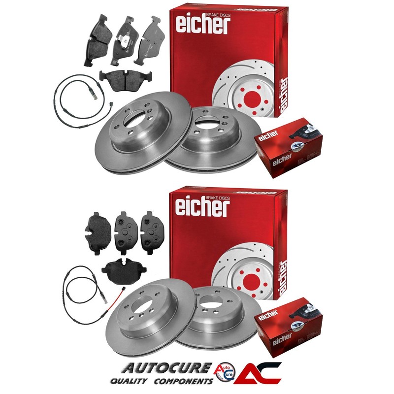 FOR BMW 5 SERIES 520D M SPORT TOURING F11 EICHER FRONT & REAR BRAKE DISCS & PADS