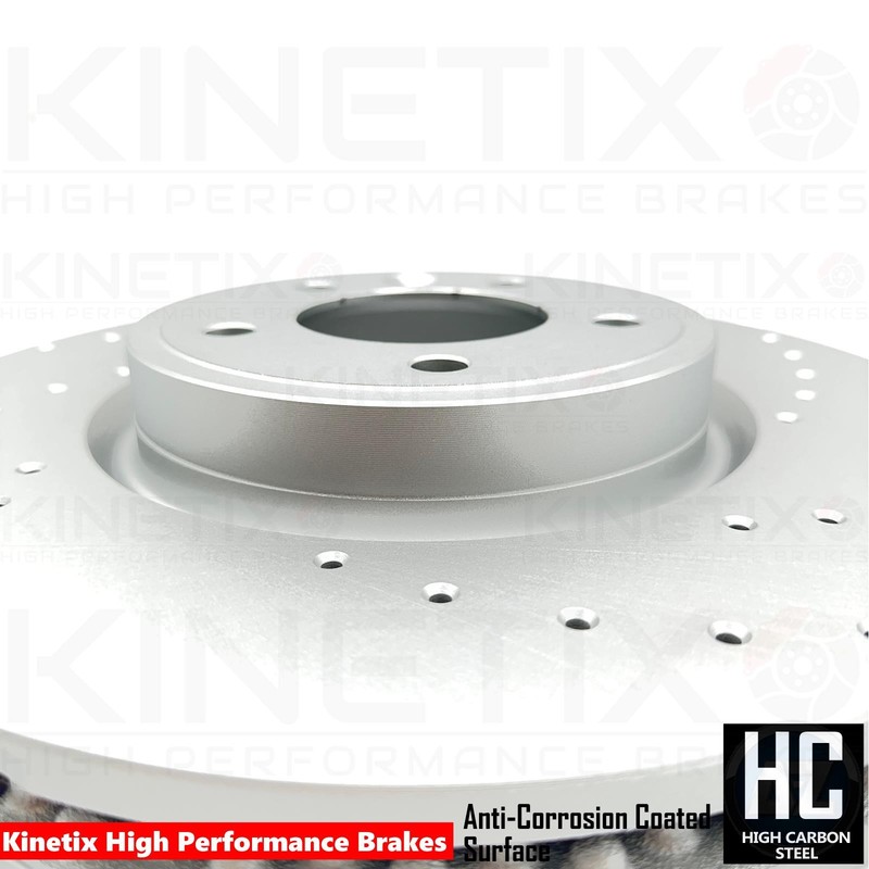 FOR RANGE ROVER SPORT 3.0 P360 2019- L494 DRILLED FRONT BRAKE DISCS PAIR 349mm gallery