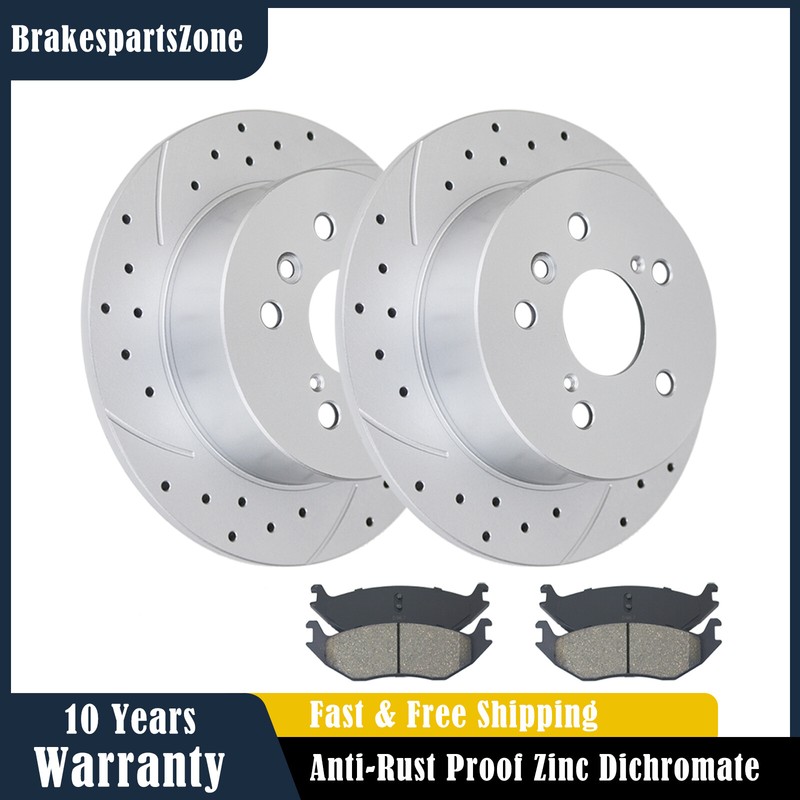 ​284mm Rear Brake Rotors Pads fit for Hyundai Sonata 2011-2015 Drilled Slotted