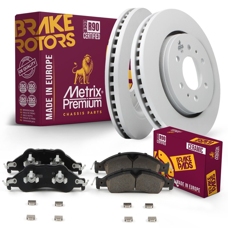 Front Brake Rotor + Disc Brake Pad Set Kit for Ford Expedition Lincoln Navigator