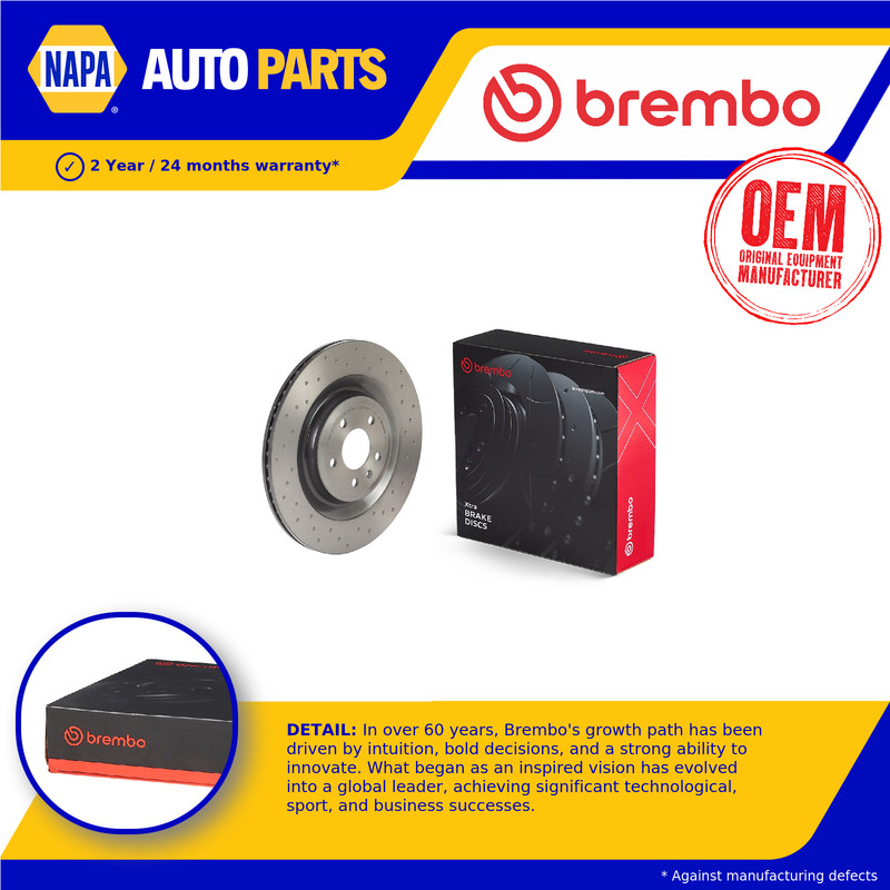 2x Brake Discs Pair Vented fits AUDI A8 D4 3.0D Rear 10 to 18 356mm Set Brembo