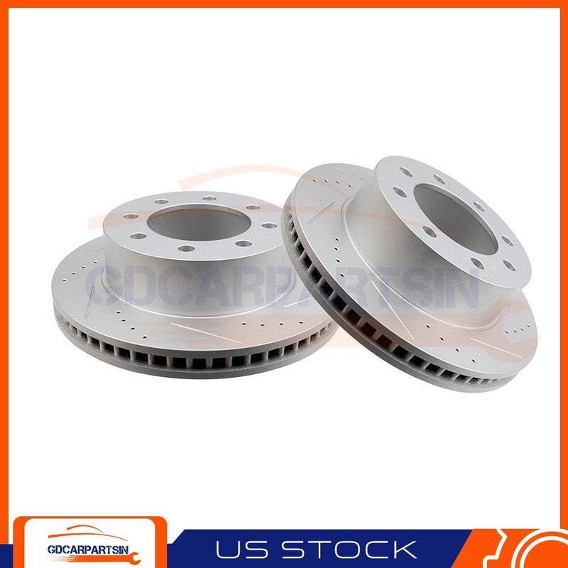 Brake Front 13.9″ (353mm) Rotors Drilled & Slotted For 2003-2008 Dodge Ram 3500
