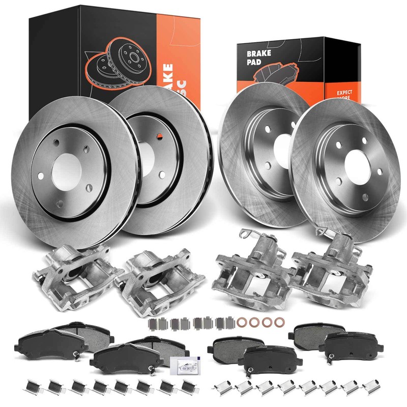 16x Disc Brake Rotor & Brake Pad + Brake Caliper for Chrysler Dodge Front & Rear