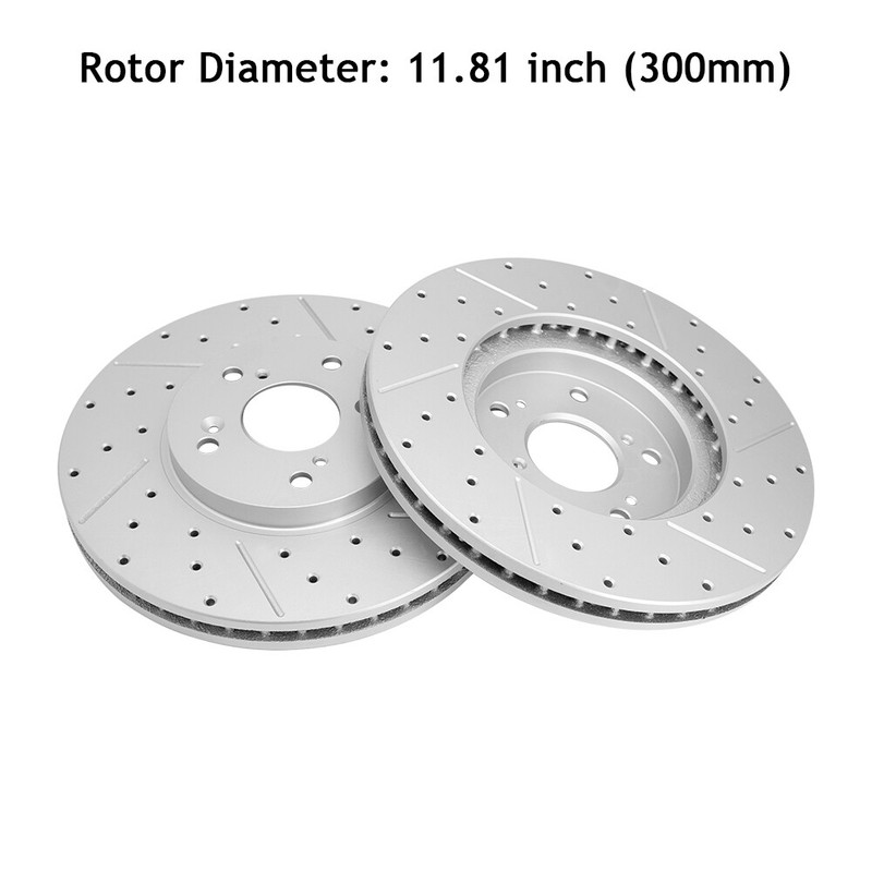 Front Rear Drilled Rotors Ceramic Brake Pads for 2003 2004 2005-2008 Honda Pilot gallery