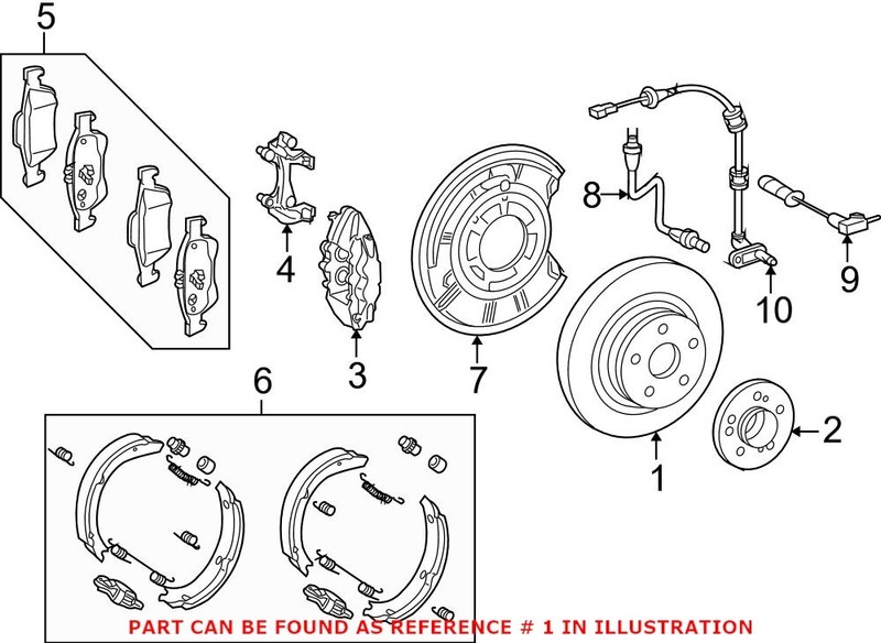 Genuine OEM Rear Disc Brake Rotor 0004231212 for Mercedes-Benz