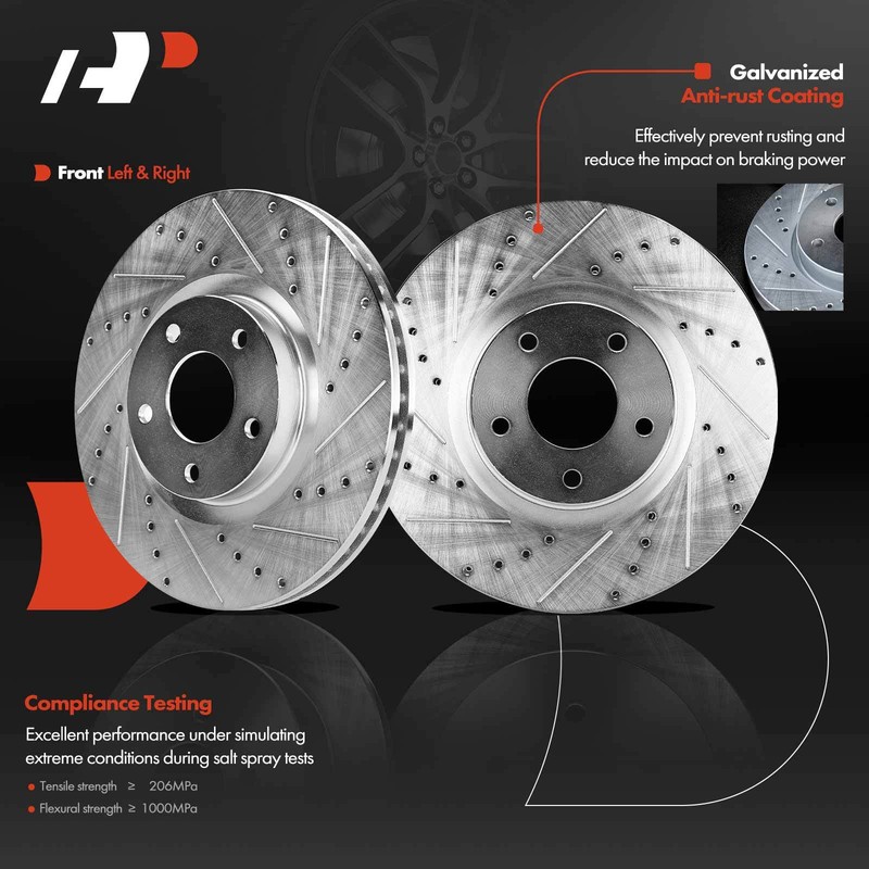 A-Premium 8x Front Drilled Rotor & Pad + Caliper for Nissan Maxima 09-14 16-18 gallery