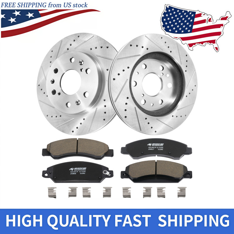 12.99″ Front Drilled Rotors Brake Pads for Chevy Tahoe Silverado GMC Sierra 1500