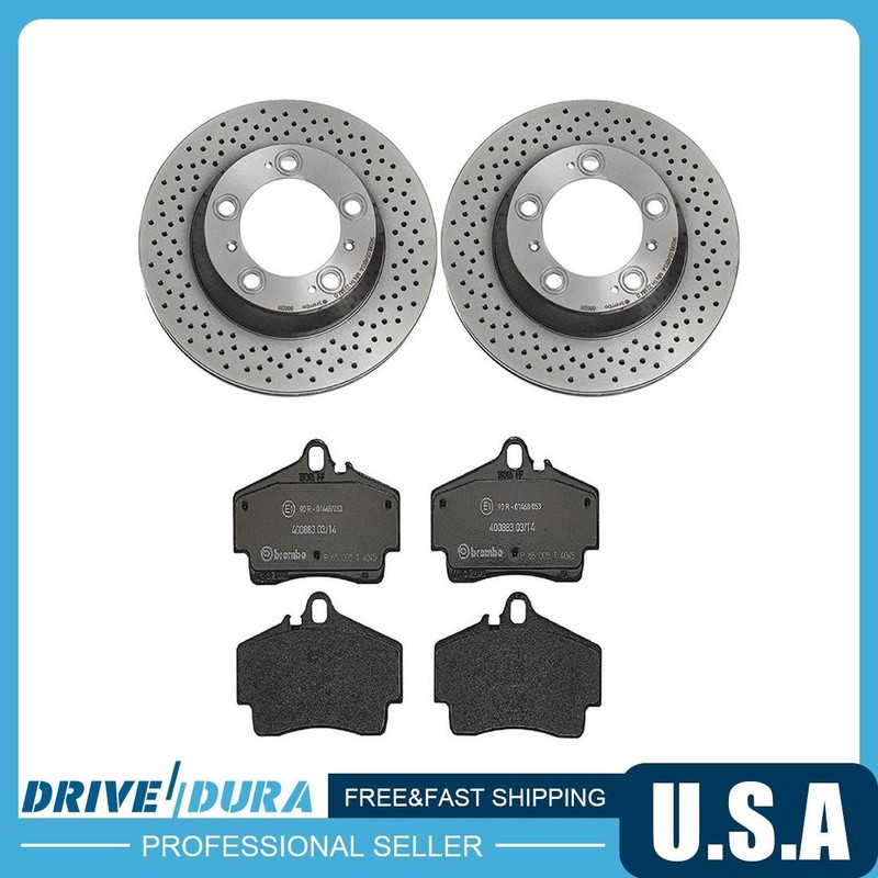Brembo Rear Disc Brake Rotors Ceramic Brake Pads fits 1999-2008 Porsche 911