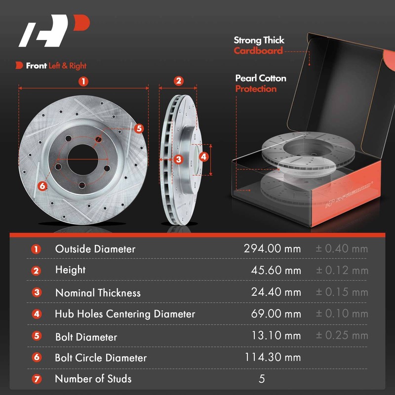 A-Premium Front & Rear Drilled Brake Rotors & Ceramic Pads for Jeep Compass Chry gallery