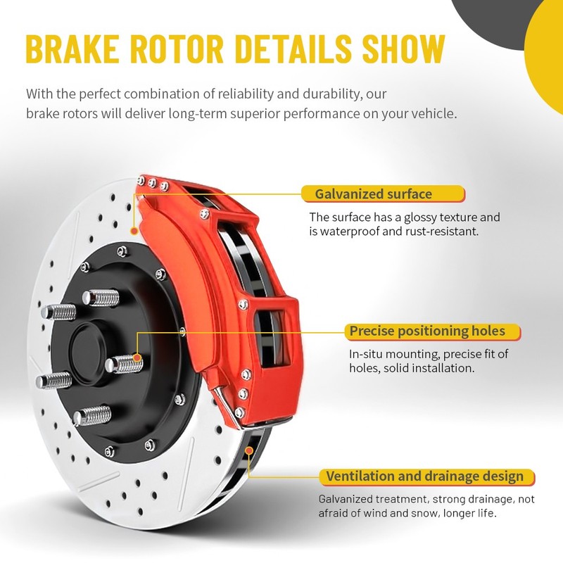 Front Rear Drilled Brake Rotors For Hyundai Elantra Kona Veloster Kia Forte Soul gallery