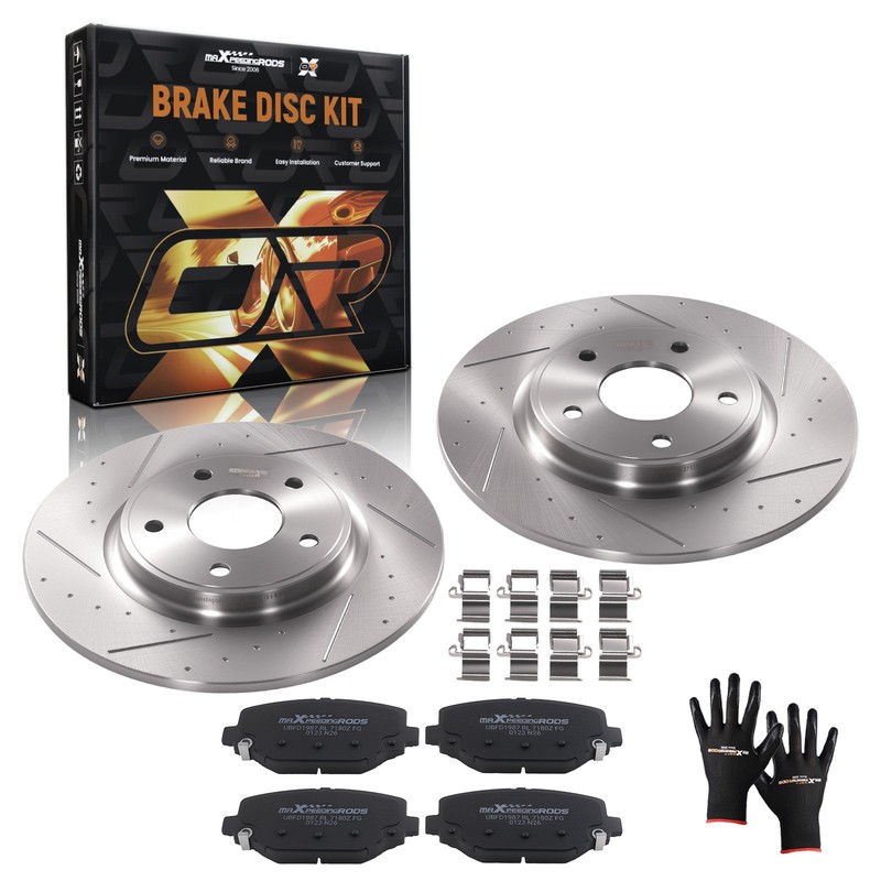 Rear Brake Rotors & Ceramic Pads Set for Dodge Grand Caravan Journey 2012-2020