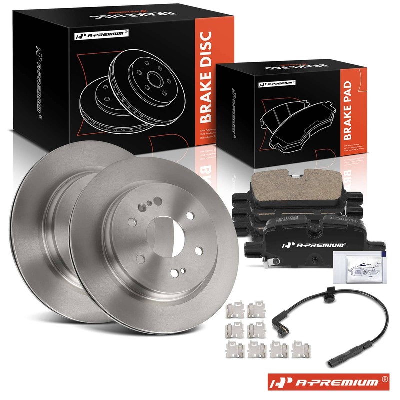 Disc Brake Rotors & Ceramic Brake Pads Rear for Chevy Silverado 1500 Cadillac