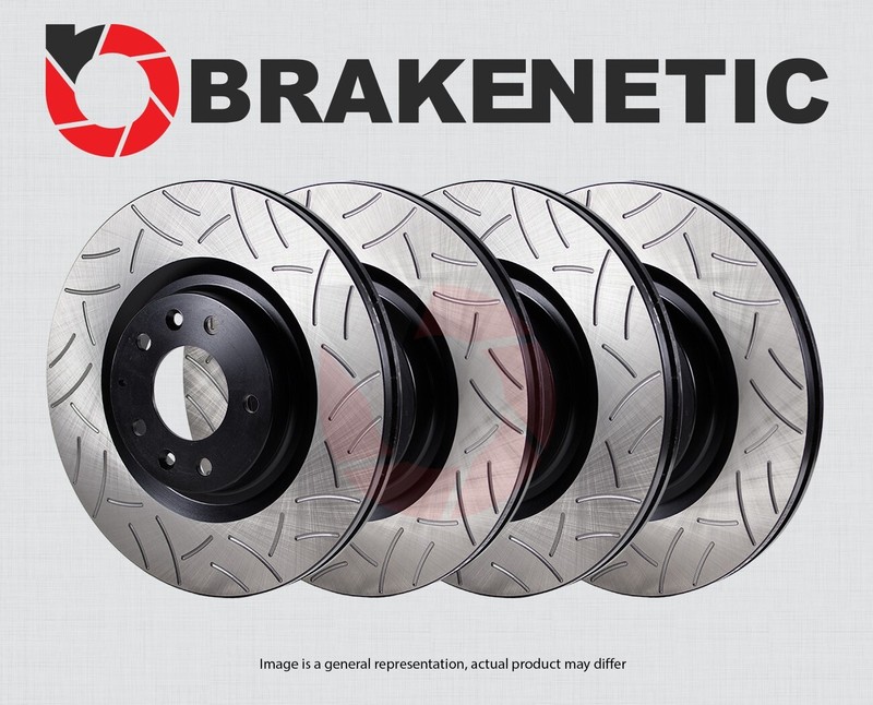 FRONT+REAR BRAKENETIC Premium GT Slot Brake Disc Rotors Hybrid 50.37108.32