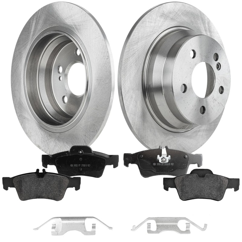 Rear Brake Disc and Pad Kit For 2003-2009 Mercedes Benz E320 Plain Surface