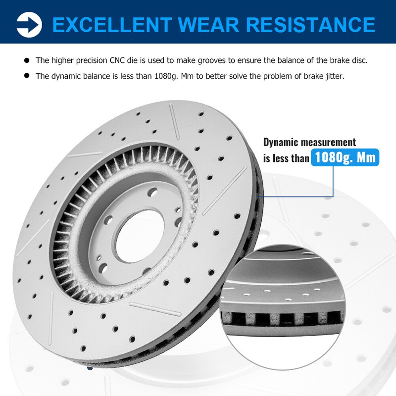 Front Rear Drilled Brake Rotors & Ceramic Brake Pads Set for Infiniti JX35 QX60 gallery