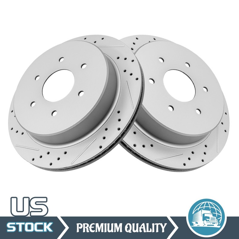 13.58″ Rear Drilled Rotors for Nissan Titan 2017 – 2019 2020 2021 2022 2023 2024