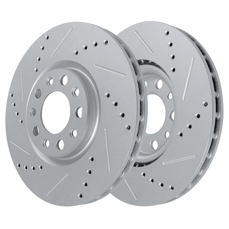 Front and Rear Drilled Slotted Brake Rotors Kit for Jeep Compass Renegade 500X gallery