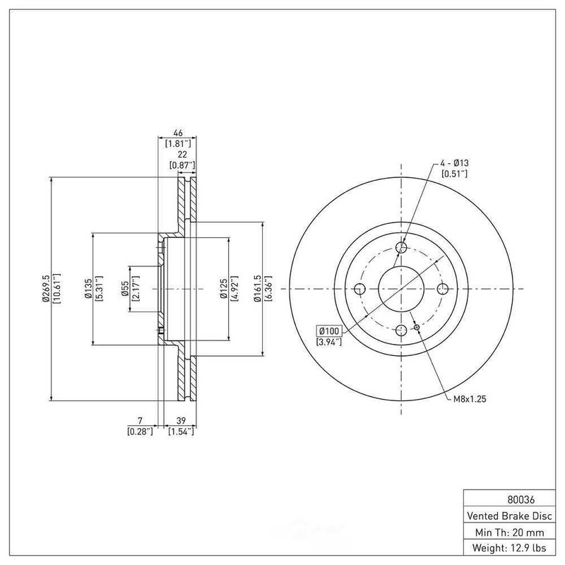 Disc Brake Rotor DFC 600-80036 fits 2001 Mazda Miata gallery