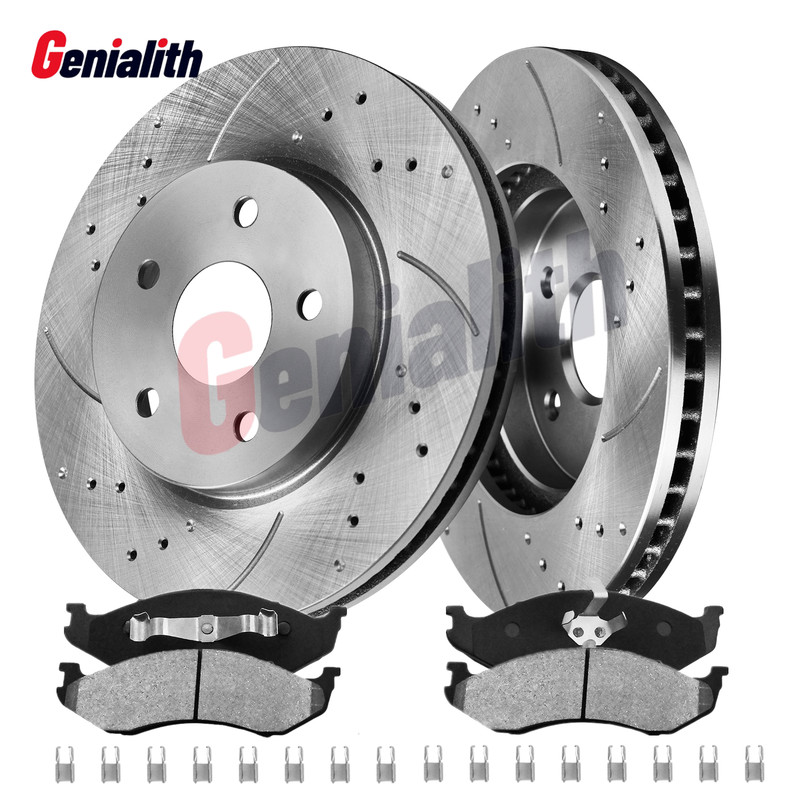 Front Disc Brake Rotors Ceramic Brake Pads Kit for 1999 – 2006 Jeep Wrangler TJ