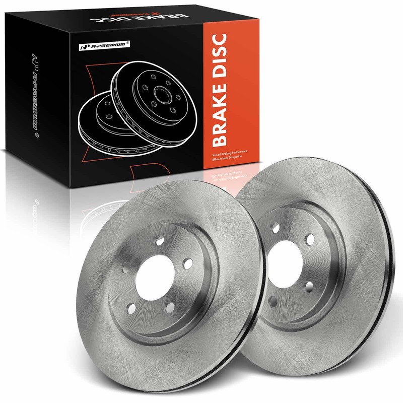 A-Premium Front Side Disc Brake Rotors for Chrysler PT Cruiser 2001-2010 L4 2.4L
