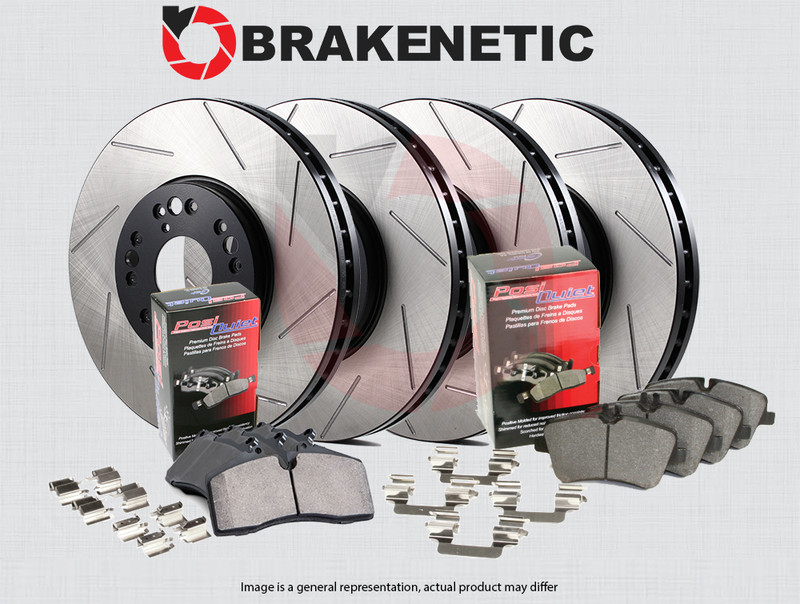 F&R BRAKENETIC Premium Slotted Brake Rotors+Ceramic Pads 20-24 GR SUPRA A90 A91