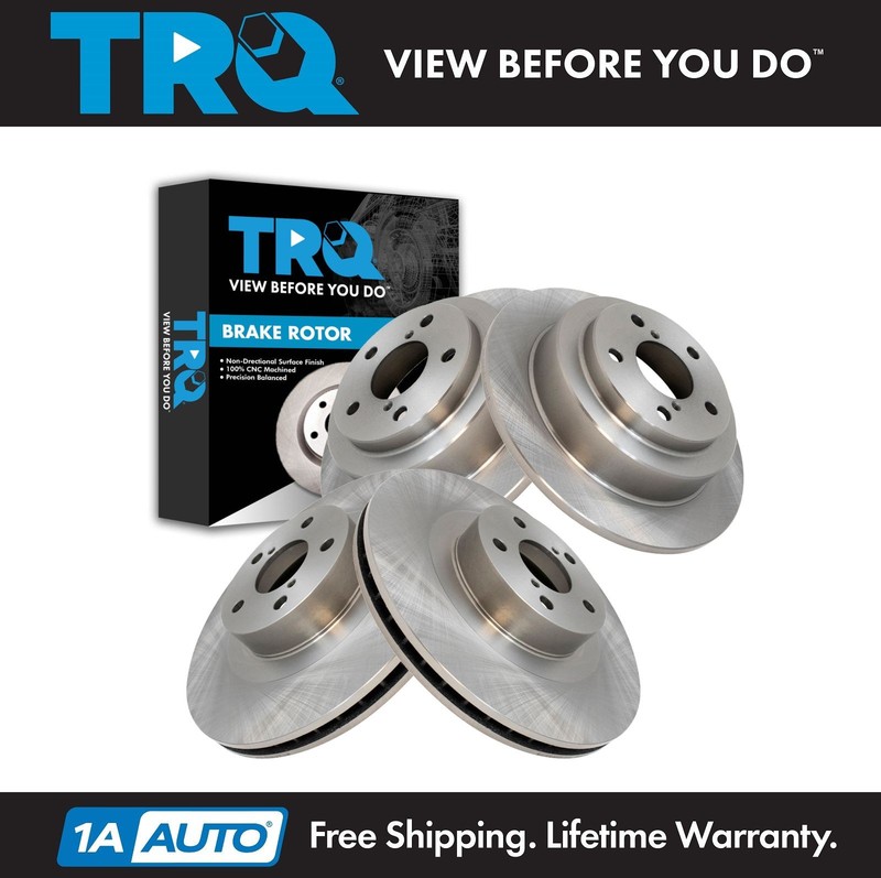 TRQ Front & Rear Brake Rotors Set Fits Saab Subaru