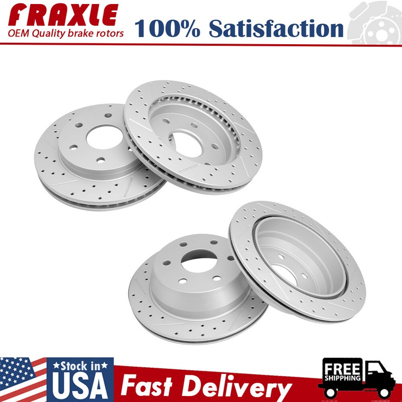 Front+Rear Drilled Disc Brake Rotors For Chevy Silverado Tahoe Sierra 1500 Yukon