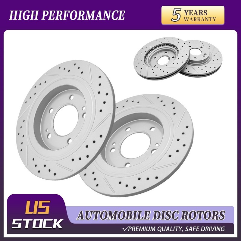 Front Rear Drilled Disc Brake Rotor For Hyundai Sonata Kona Kia Niro EV/K5