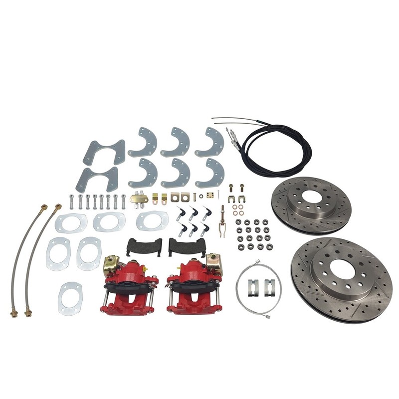 Universal Rear Disc Brake Conversion Kit Red Calipers 9 Inch For Ford 1957-1984 gallery