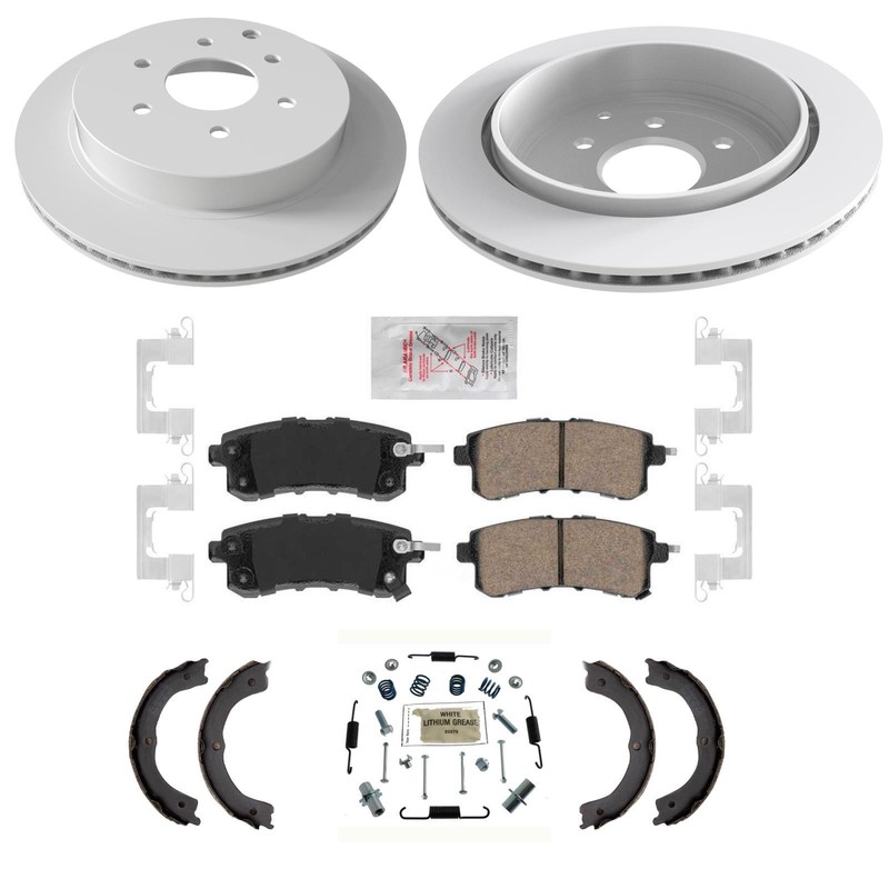 Rear Coated Disc Brake Rotors Brake Pads Fits Infiniti QX56 QX80 2011 2018 2022