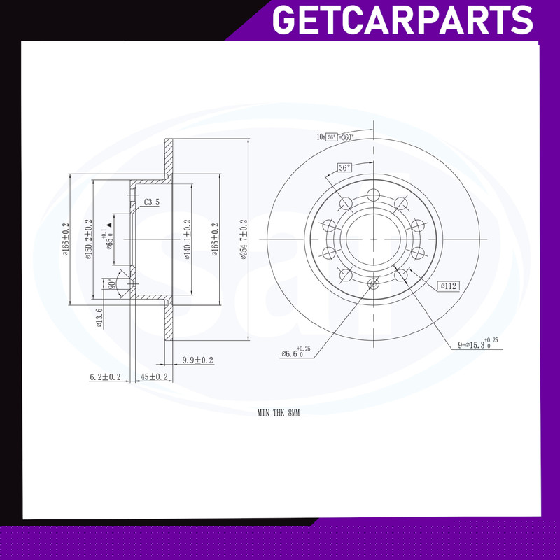 Rear Solid Brake Discs/Pads Fits Seat Toledo 2004-2009 1.4/1.6/1.8/1.9/2.0 gallery