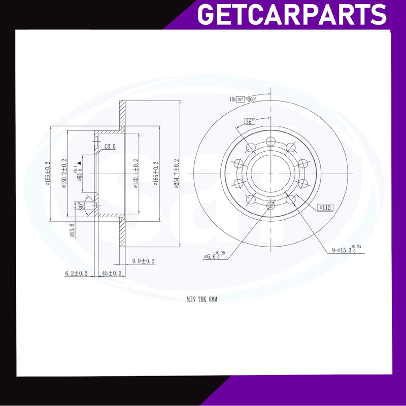 Rear Solid Brake Discs/Pads Fits VW Golf VI Convertible 2011-2017 1.2/1.4/2.0 gallery
