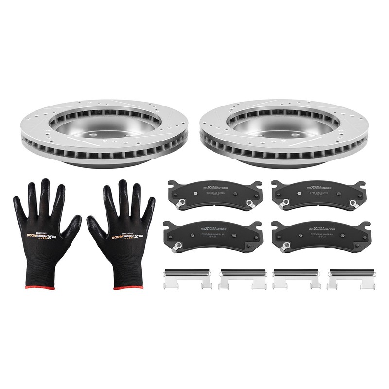 Front Drilled Rotors Brakes Pads For Silverado Sierra Savana Yukon XL 1500 Tahoe