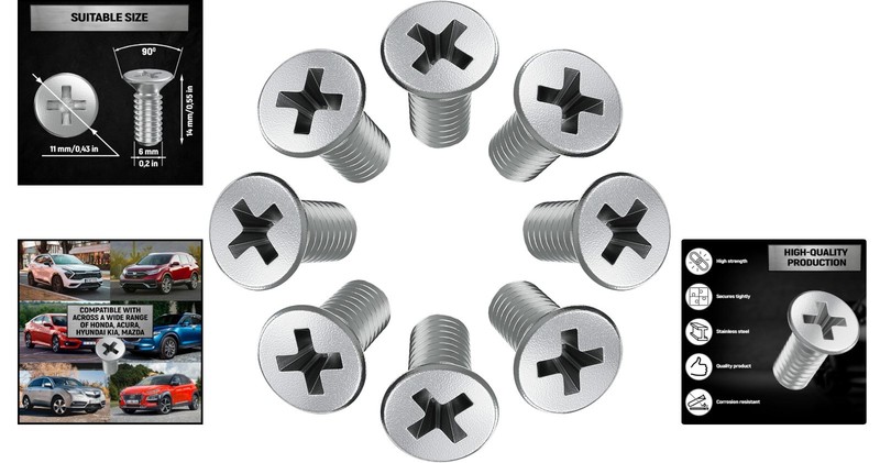 8-Pack of Stainless Steel Brake Disc Rotor Screws for Diverse Vehicle Models gallery