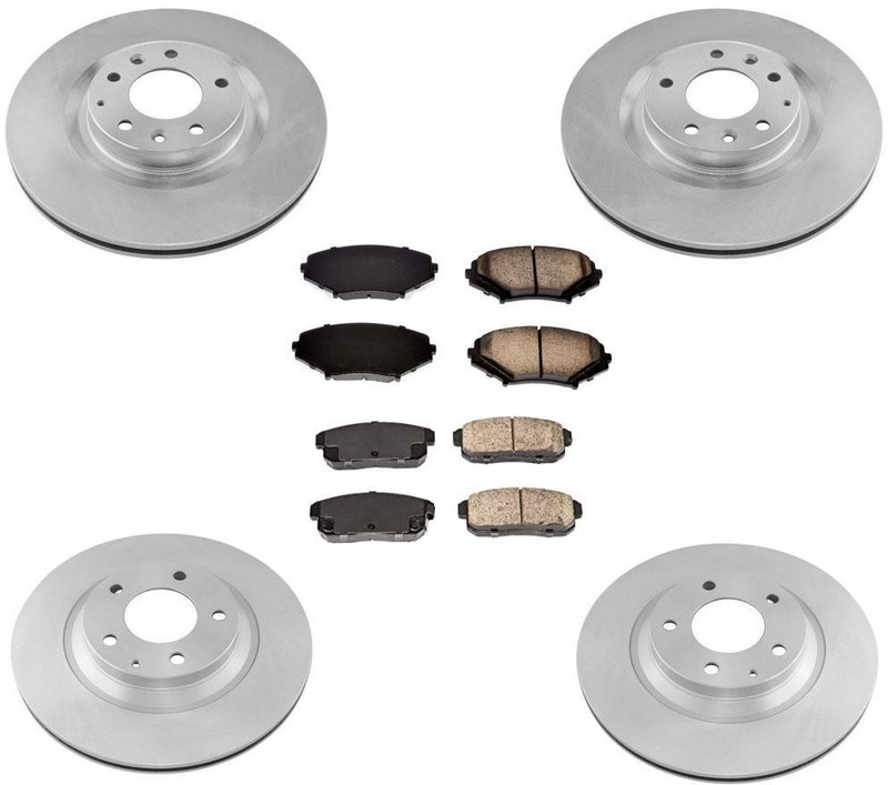 Front & Rear Disc Brake Rotors + Ceramic Brake Pads Fits Mazda RX8 2009-2011