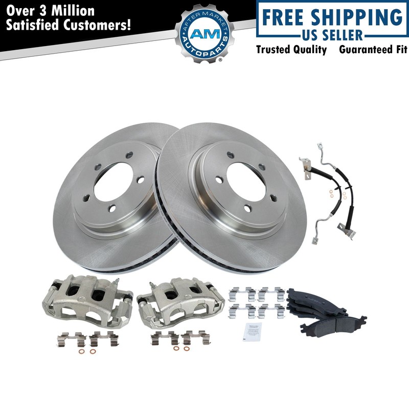 Front Brake Pad & Rotor Kit Ceramic Fits Ford Mercury