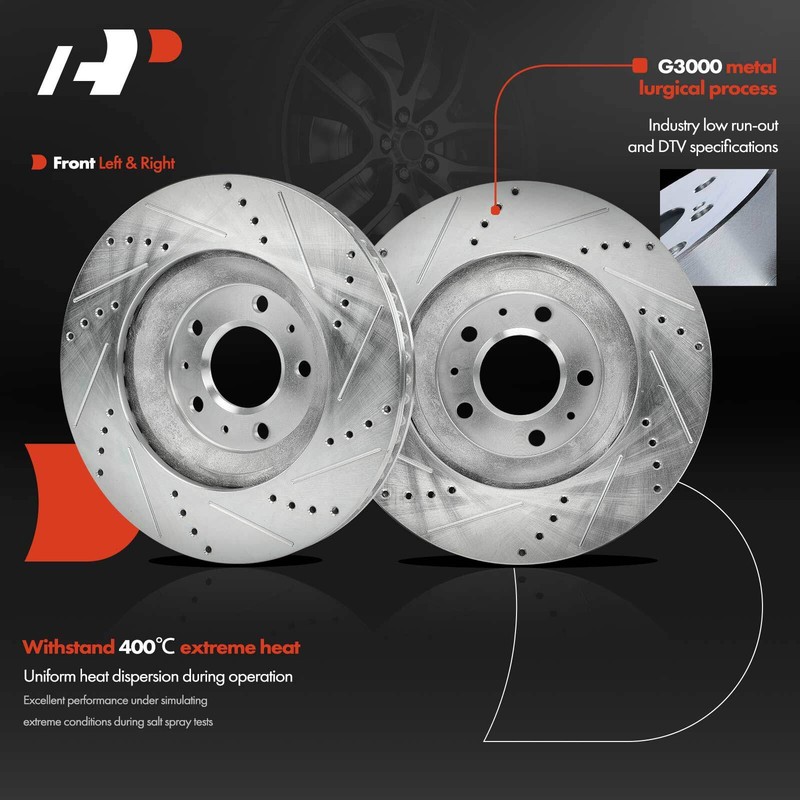 A-Premium Front Side Drilled Brake Rotor for Cadillac CTS STS Pontiac Bonneville gallery