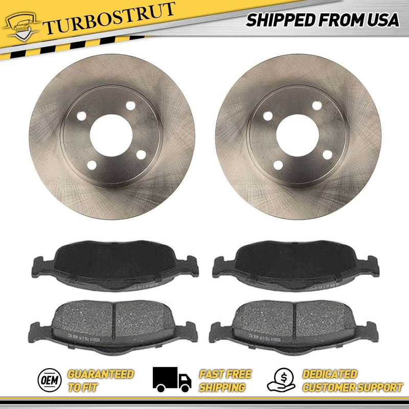 Front OE Brake Rotors Brake Pad For 1998-2000 Ford Contour Lifetime Warranty