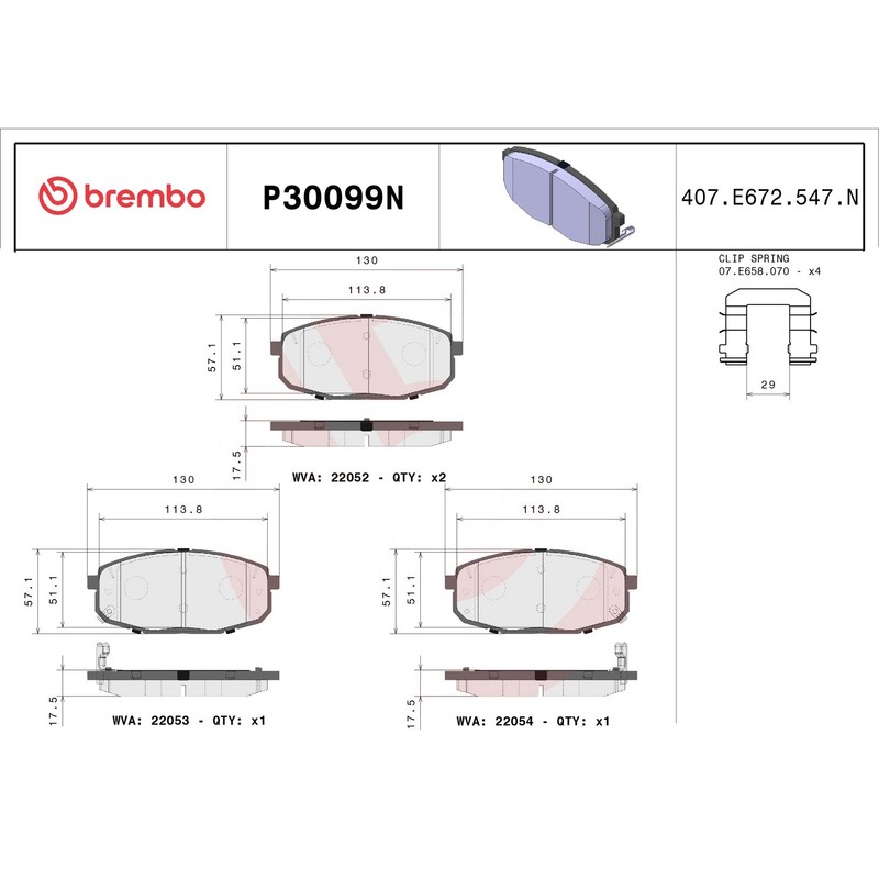 Brembo OEM Front Ceramic Brake Pads Kit For 2018-2022 Hyundai Kona 9 Yr Warranty gallery