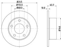Pair of DON PCD10092 Brake Discs same as Mintex MDC828 Brake Disc
